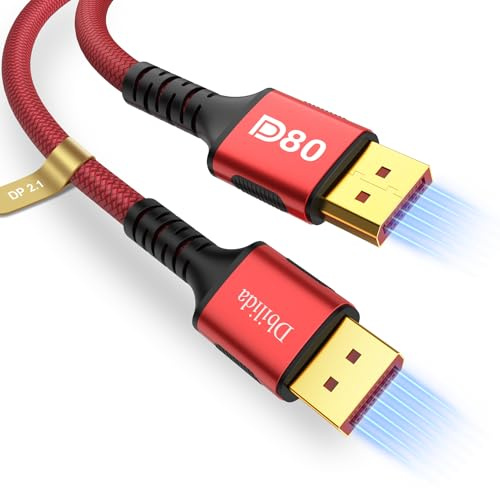 Dbilida VESA Zertifiziert 80Gbps DisplayPort Kabel 2.1 5M, 8K@240Hz, 4K@540Hz/360Hz/240Hz, DP 80 2.1 Kabel für FreeSync Gaming Monitore 5090/9070XT, S1334