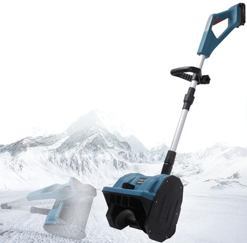 Barredora de Nieve eléctrica, máquina quitanieves Manual para Exteriores, barredora de Nieve de Alta eficiencia con dirección de Lanzamiento de Nieve Ajustable y botón de Ajuste telescópico,