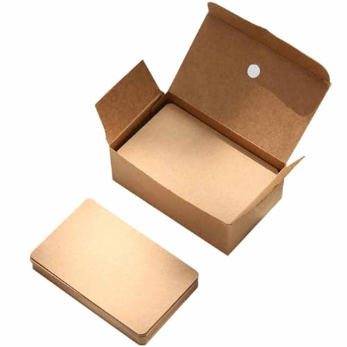Kraft Paper Cards,100 Pieces Blank Cards Message Card Craft Cardboard Word Card Business Cards Kraft Paper Study Cards Index Cards DIY Gift Tags Cards for DIY Graffiti,Messages,Self-Design Creation