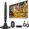 DVB-T/DVB T2 Antenna, HDTV antenna with amplifier, indoor antenna for with strong magnetic base, 420 KM long range and 360° reception, suitable for 4K 1080p & all TV sets