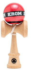 KROM Kendama MIKRO Rouge - Mini Kendama en Bois de hêtre - Entièrement jouable - Format de Poche - pour débutants et Professionnels