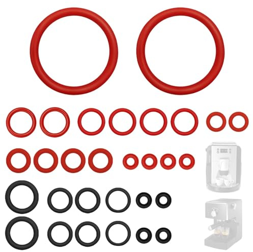 Set med 30 silikontätningar O-Ring för espressomaskin kompatibel med Delonghi ESAM/ECAM/ETAM – reservdelar för mjölkskummare