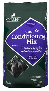 SPILLERS Shine+ Conditioning Mix Horse Feed 20KG – Food for Building Topline and Optimum Condition – Horse Feed with Oil for Coat Shine