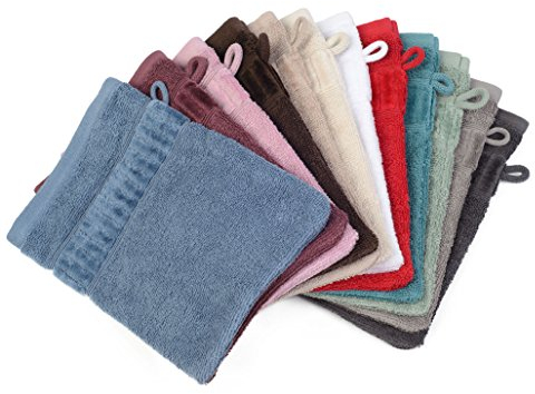 Gözze Luxus Handtuch Serie 100% Bio-Baumwolle (Waschhandschuh 17x24cm, Creme)