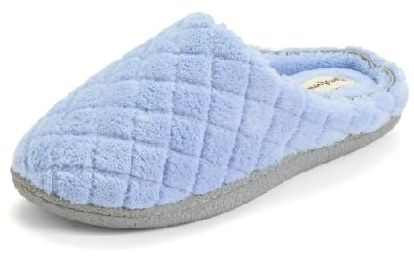 Dearfoams Leslie quiltad frotté toffel för kvinnor