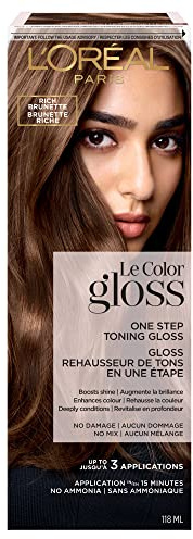 L'Oreal Paris One Step Toning Hair Gloss: In-Shower At-Home Use, Boosts Shine, Enhances Color, Conditioning, Brass Neutralizing, No Damage, No Mix, Ammonia-Free, Paraben-Free