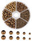 PandaHall 1190pcs Messing Abstandsperlen 5-Größen Glatte runde Perlen Antike Bronze Tiny Abstandsperlen Lose Perlen Rondelle Metall Abstandshalter Für Armband Halskette Schmuck Herstellung(2.4~6mm)