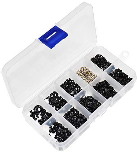 YMWALK Kit de Tornillos para computadora portátil, 500 Piezas M2 M2.5 M3 Tornillos universales de Cabeza Plana para computadora Accesorios de reparación de computadoras portátiles