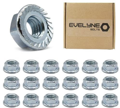 M8 Serrated Flange Hex Nuts - 8mm Steel (Pack of 20) Evelyne