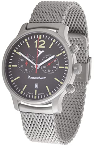 Messerschmitt Herren-Chronograph Fliegeruhr mit Milanaise-Band ME5021-42M