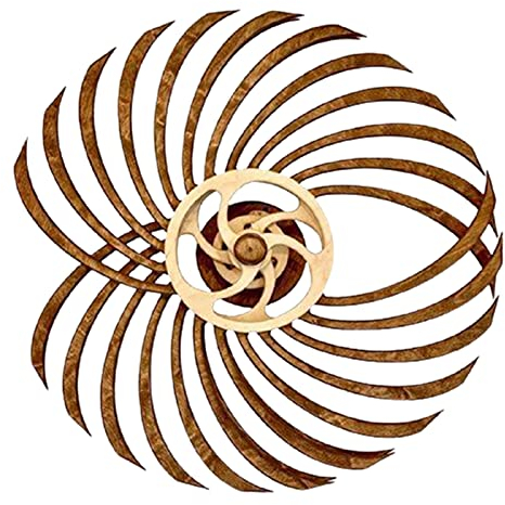 Syfinee Kinetic Energy Rotierende Windmühle aus Holz Schnitzerei Wandornamente, Infinity kinetische 3D Kunst Wandbehang Drehbare Windmühle für Wohnzimmer Büro Dekoration