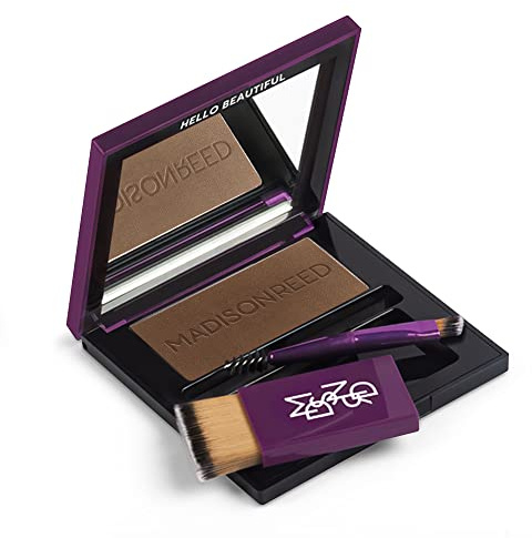 Madison Reed Root Touch Up Powder + Brow Filler – Terra Medium Brown, Instant Gray Coverage, Conceals Roots & Fills Brows, For Hairlines & Thinning Hair, Temporary, 0.13 oz (60 Uses)