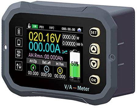 Telituny Controllo mobile Monitor batteria,Amperometro misuratore Coulomb batteria,0-120V misuratore coulomb digitale della batteria,può essere collegato all'APP del telefono cellulare(KG140F0-400A)