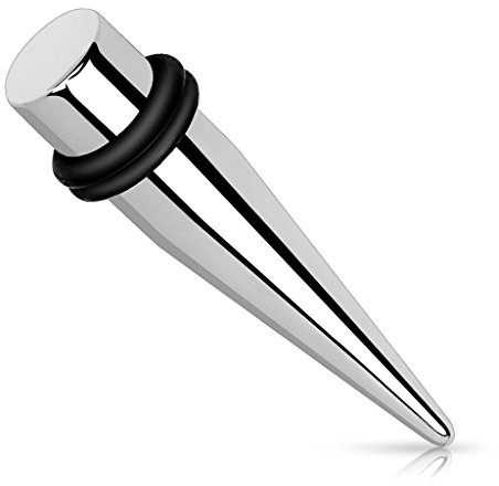 Dehnungsstab 1,6-10 mm aus 316L Chirurgenstahl SCHWARZ oder SILBER GRÖßENWAHL Expander Taper Dehnstab (Dehnung auf: 6,0 mm, Silber)