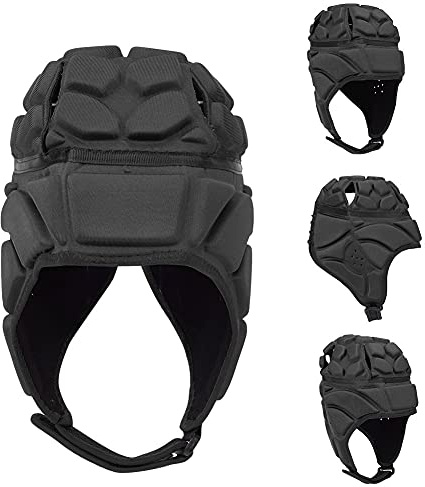 SPYMINNPOO Casco Deportivo de Portero, Fútbol Profesional, Béisbol, Casco Deportivo, Portero de Rugby, Sombrero de Rodillo, Protector de Cabeza (Negro Talla M)