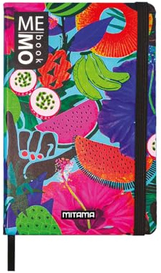 Mitama BRAZIL Grafisk anteckningsbok - MEMO BOOK - NOTEBOOK - Soft Touch-omslag - Innerficka + penna ingår - Randiga ark - 9 x 14 cm