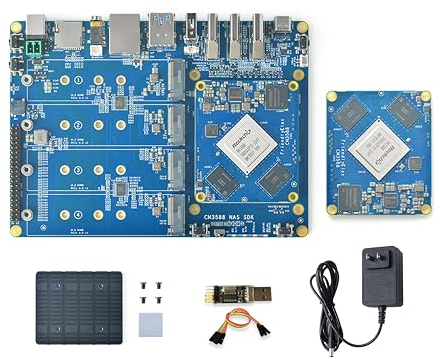 WayPonDEV CM3588 Network Storage Module NAS Kit, 4GB LPDDR4x Single Board Computer, RK3588 2.4GHz CPU 6TOPs NPU Mali-G610 GPU, Support 4X NVMe SSD for Home Cloud Server, 8K Video Encoders (4+0GB)