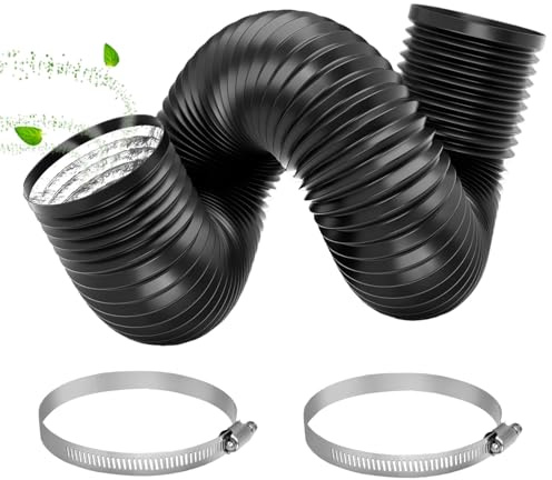 Aluminium Flexrör 150 mm Frånluftsslang, 3 Meter Längd, PVC, Ståldäck, Ventilationsslang, Luftkonditioneringsslang, Luftkonditionering för Apparater