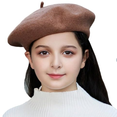 Kids Wool French Beret Hat, Classic Fashion Warm Solid Color Artist Beret Hat for Toddler Baby Girl