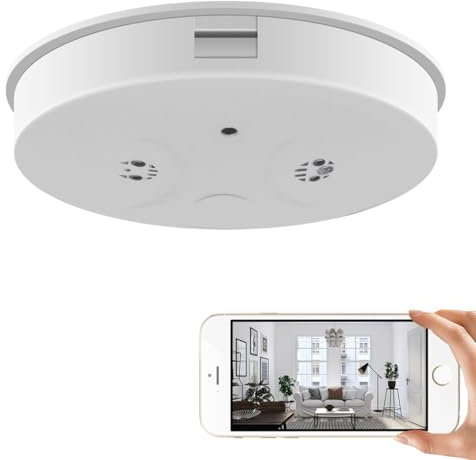 Jiyibidi WiFi Hidden Spy Smoke Detector Camera,HD 1080P Wireless Security Spy Nanny Detector Camera with Night Vision/Motion Detection/Remote View for Home and Office