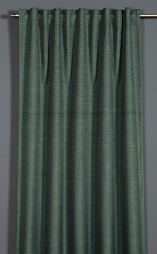 Sehlbach Tenda pronta con fettuccia, Texture oscurante, Verde, 140 x 245 cm, A risparmio energetico in inverno, Termoresistente in estate, Fonoassorbenti, Certificato Oeko-Tex