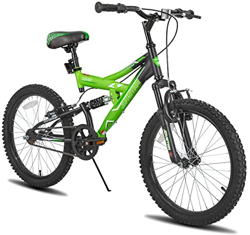 JOYSTAR 20 Inch Kids' Bike for Boys Girls Ages 7-13 Years Old, Dual-Suspension Kids Mountain Bike with Dual Handbrake & Kickstand,Green
