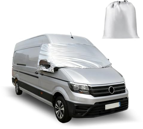 Copertura Termica Esterna per Parabrezza per VW Transporter T6 16-22, 600D Lusso Parasole per Finestrino Anteriore, Copri Parabrezza Auto Antigelo,Blocca I Raggi UV, Resistente Alle Intemperie