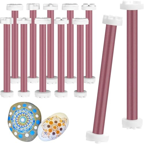 Pinafresa Mandala pour Outils de Pointillage sur Pierres, Ensemble de 20 Formes de Pétales et 10 Stylos pour Peinture
