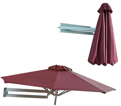 Wall-mounted Sunshade Umbrella with Adjustable Pole for Outdoor Gardens, Patios, and Balconies