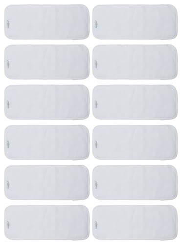 Babygoal Reusable Cloth Diaper Inserts Pack of 12, Absorbent & Breathable Liners, 3-Layer Microfiber Inserts for Cloth Diapers