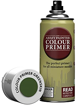 The Army Painter - Daemonic Yellow, 400 ml Pintura Modelismo Spray Gris Uniforme - Imprimacion Plastico Miniaturas para Warhammer Figuras y D&D Miniatures