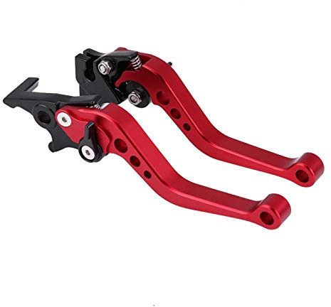 Palanca de freno de embrague, par de 22 mm 7/8 CNC Aluminio Motocicleta Embrague Palanca de freno de tambor Manija Palanca de freno de embrague universal,(rojo)