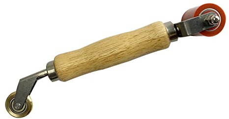 Double-end Silicone Seam/Brass Detail Roller, 40MM High Temperature Resistant Silicone Roller Hand Pressure Roller Silicone Seam Roller with Brass Penny Roller Tool for Roofing PVC Welding