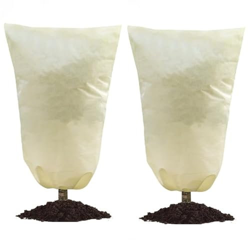 Lonnalee Garden Fleece Plant Frost Protection 2 Packs 60x80cmPlant Covers For WinterProtect Plant From Being DamagedBad Weather Or PestsMedium Plant Covers For Olive Tree Potted Palms Shrub (60*80cm)