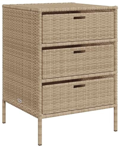 vidaXL Armoire de Rangement de Jardin Beige 55x59x80 cm résine tressée