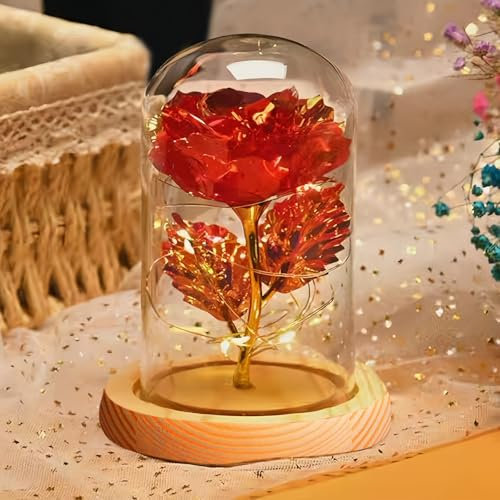 Cloche en verre MEGYAD avec fond en bois : 11 x 15 cm - Cloche décorative en verre transparent pour roses, poupées, décorations (diamètre 11 cm)