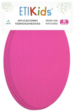 4 Fuchsia Iron-On Fabric Repair Patches – Knee & Elbow Patches for Clothes, Trousers, Jackets, Sweaters & Shirts, 16 x 10 cm