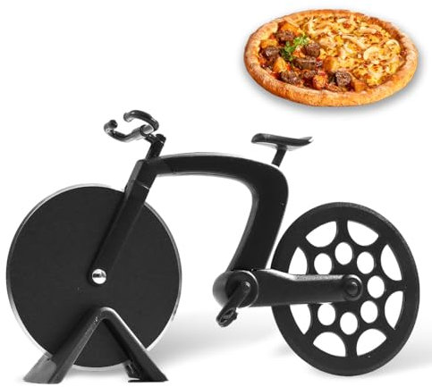 HABNI Tagliapizza per Bicicletta, tagliapizza in Acciaio Inox Antiaderente per Cucina, Ristorante, Festa, ECC (Nero)