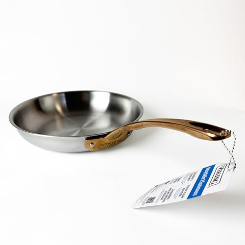 Viking 10 Inch Fry Pan with Copper Handle – 3-Ply 304 Stainless Steel and Aluminum Core – Mirror Finish – Induction Compatible – Hand Wash Only – Premium PVD Skillet for All Cooktops