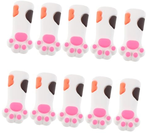 PACKOVE 10 Piezas Fundas de Silicona para Herramientas de Uñas con Diseño de Patas de Gato para Tijeras de Cutículas y Pinzas Reutilizables y Resistentes para Manicura y Pedicura
