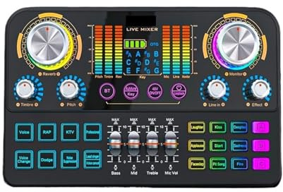 DJ-kontroller, Ljudkort for spelljudmixer streamingmixer med ljudgränssnitt BT-ljudkort for PC-telefon livestreaming