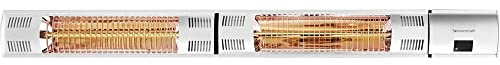 Silva Schneider Sonnenstrahl Calefactor de Infrarrojos Comfort, 1500-3000 W, Potencia conmutable, IP54, protección contra Salpicaduras, Calefactor de terraza, con Mando a Distancia y Soporte de Pared