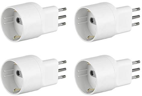 Electraline 92375 Adattatori Speciali Disassata Salvaspazio, Bianco, Confezione da 4