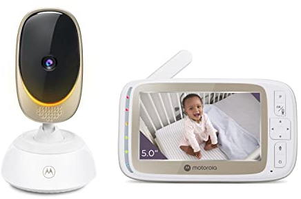 Motorola Nursery VM85 Connect Babyphone mit Kamera – WLAN und Mobile App, 5-Zoll-Display, Nachtsicht, Schwenk-/Neigefunktion, Gegensprechfunktion, Schlaflieder