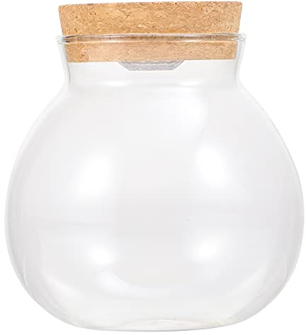 Kork Micro Landschaft Ökologischen Flasche Klar Glas Anlage Terrarium Container Fisch Tank Runde Glas Aquarium Ball Nacht Lichter