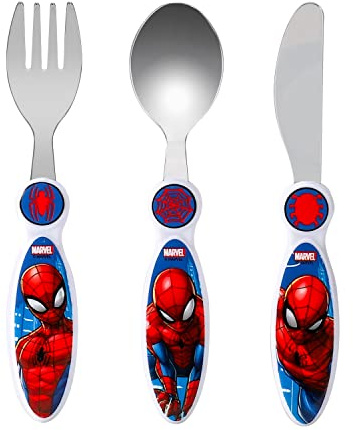 Kids Cutlery Set – 3PCS Childrens Toddler Dinnerware Set Gift for Boys & Girls, Includes Knife, Fork & Spoon, Travel Cutlery Set for Kids (Spiderman)