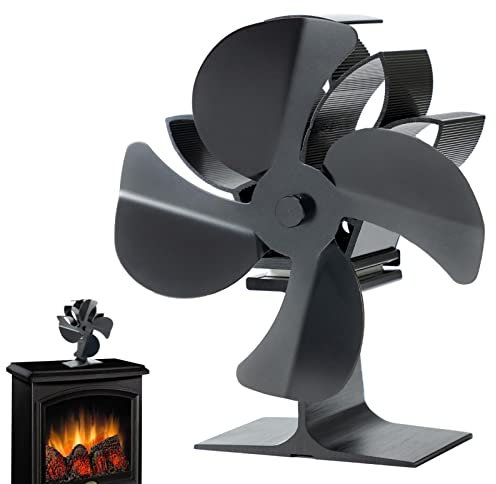 Jinmen Ventilateur poele à Bois alimenté par la Chaleur 4 Lames, Cheminée,Poele,Circulation Chaleur respectueuse l'environnement pour Le brûleur à Bois/à Bois/cheminée
