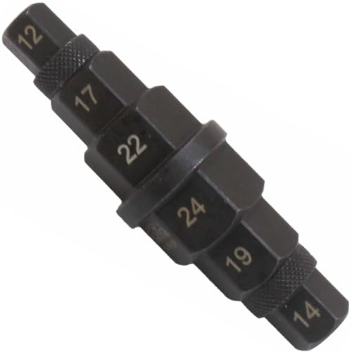 SIO Motorcykel axelnyckel 12–24 mm 3/8 tum – insexnyckel verktyg för framhjulsaxel – hylsnyckel för motorcykel hjulbyte – lämplig för KTM, Yamaha, Honda, BMW, Kawasaki
