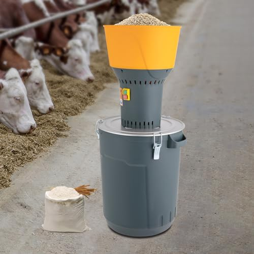 Getreidemühle Elektrisch Schrotmühle Mais Haferquetsche Mehlmühle Kornquetsche mit 50L Eimer und 5 Größen Grinder Siebe, 1300 Watt Elektrische Getreidemühle für Getreide, Futterherstellung