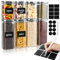 Auauraintt Lot de 8 bocaux de conservation en verre avec couvercles hermétiques en acier inoxydable 4 x 1000 ml, 4 x 600 ml avec étiquettes DIY, cuillère graduée, pour céréales, sucre, farine, boîtes